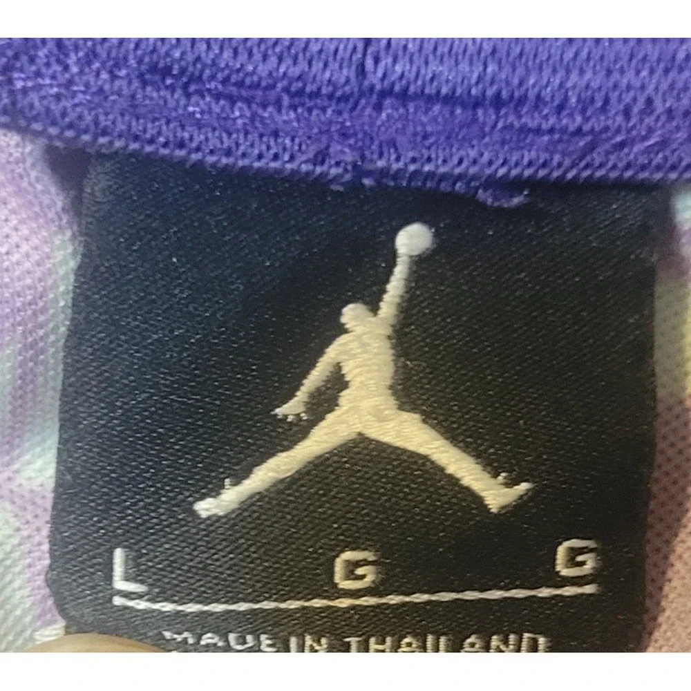 Nike Air Jordan Dri Fit Mens Large Geometric Purple Lime Green Basketball Shorts - Picture 5 of 12